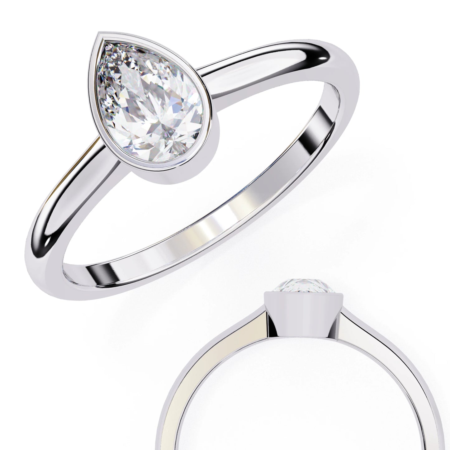 elegant pear-shaped diamond engagement ring