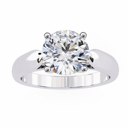 Handcrafted Round Diamond Engagement Ring | Unique Artisan Design