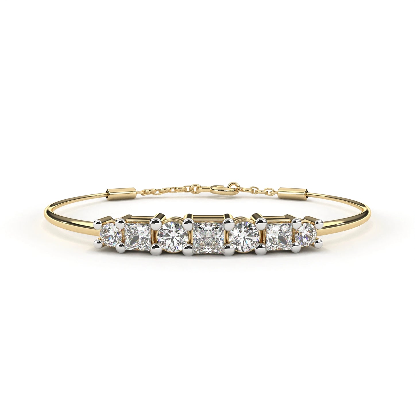 radiant bracelet with round and princess-cut crystals