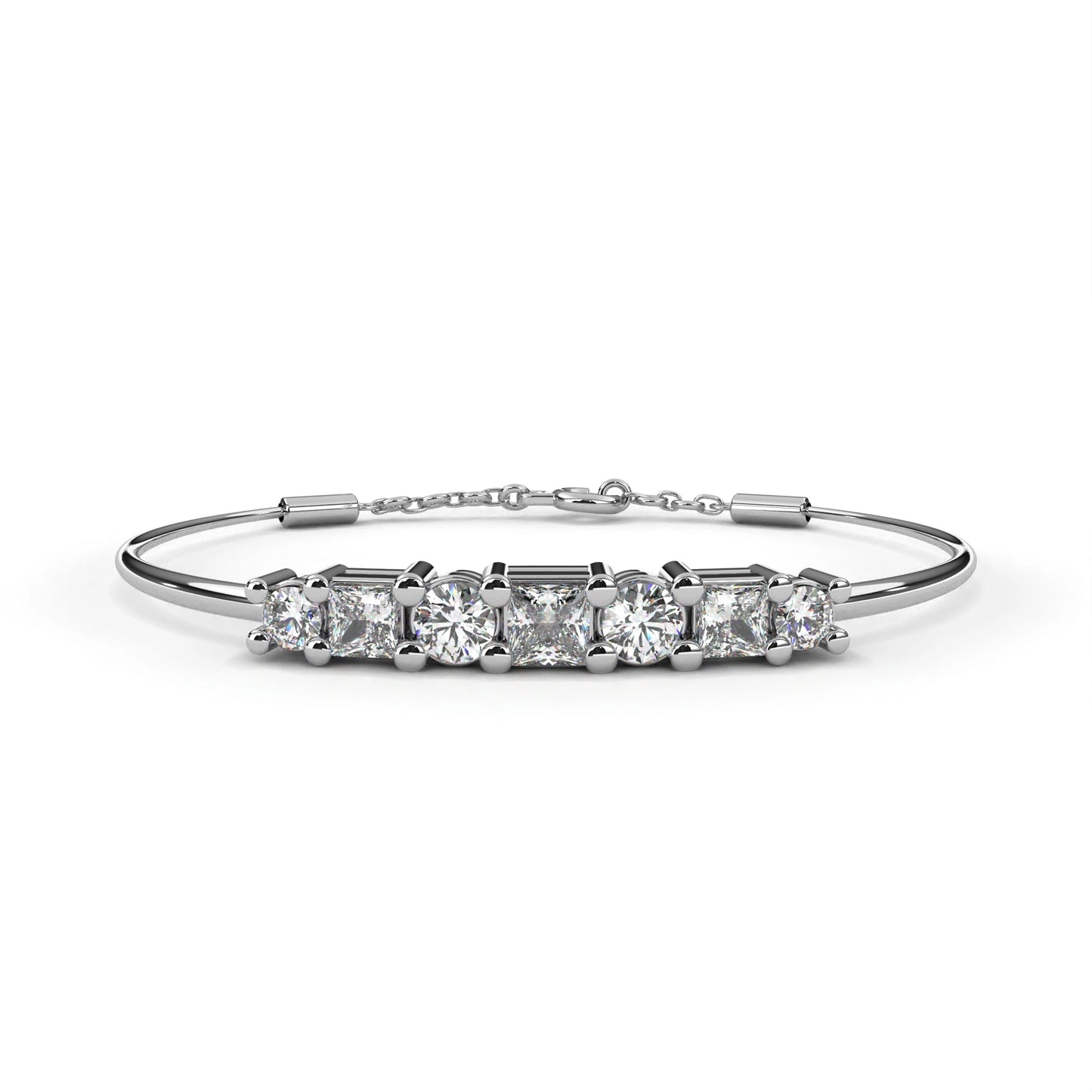 radiant bracelet with round and princess-cut crystals