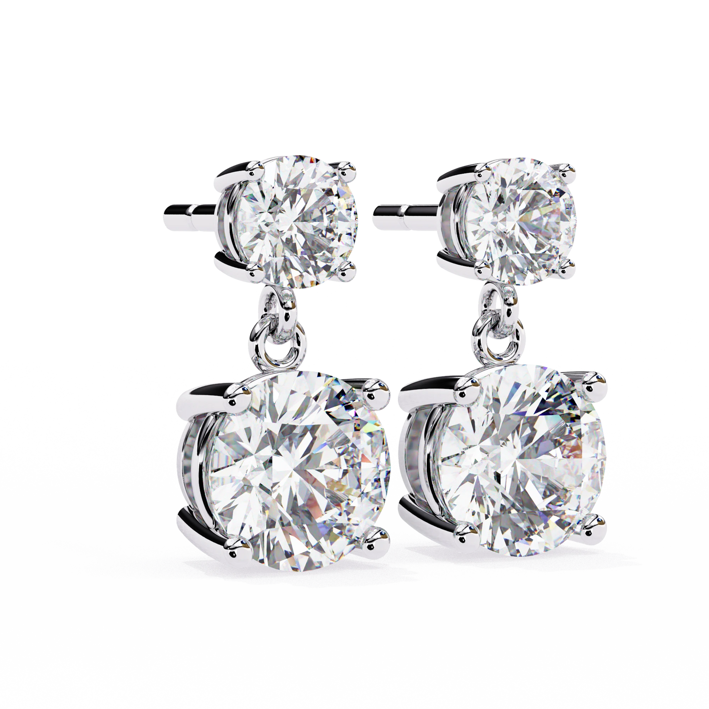 elegant double diamond drop earrings – classic & timeless jewelry