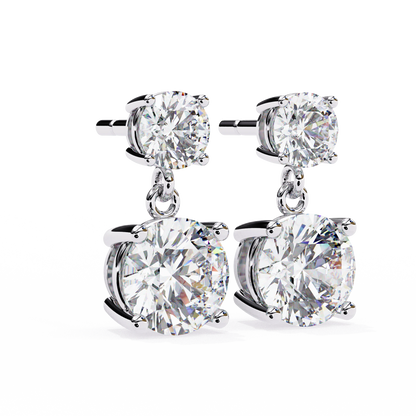 Elegant Double Diamond Drop Earrings – Classic & Timeless Jewelry