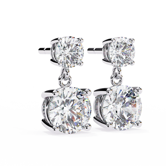 Elegant Double Diamond Drop Earrings – Classic & Timeless Jewelry