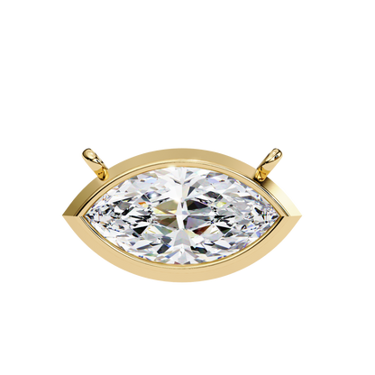 Marquise Diamond Bezel-Set Pendant Necklace – Timeless Elegance