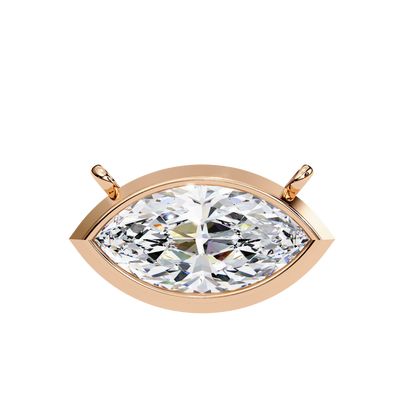Marquise Diamond Bezel-Set Pendant Necklace – Timeless Elegance